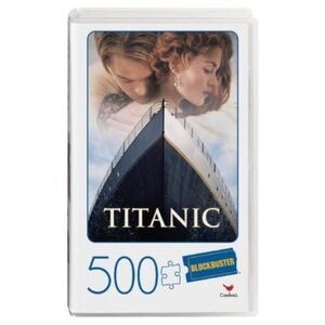 Titanic Movie Blockbuster 500-Piece Puzzle in Plastic VHS Case